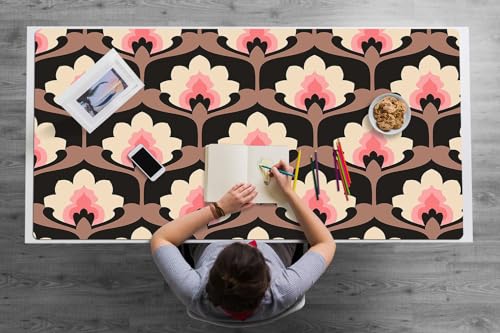 Couverture de bureau 120x60 cm en vinyle PVC imperméable à motif floral