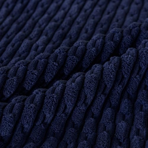Set of 4 Navy Blue Decorative Throw Pillow Covers 12x20 Inch Corduroy Pillow Covers for Bed Couch Sofa Living Room Soft Cushion Cases