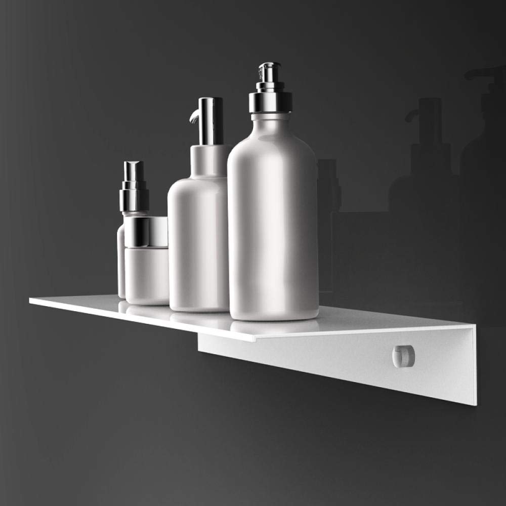 Étagère de rangement douche en aluminium blanc de 50 cm