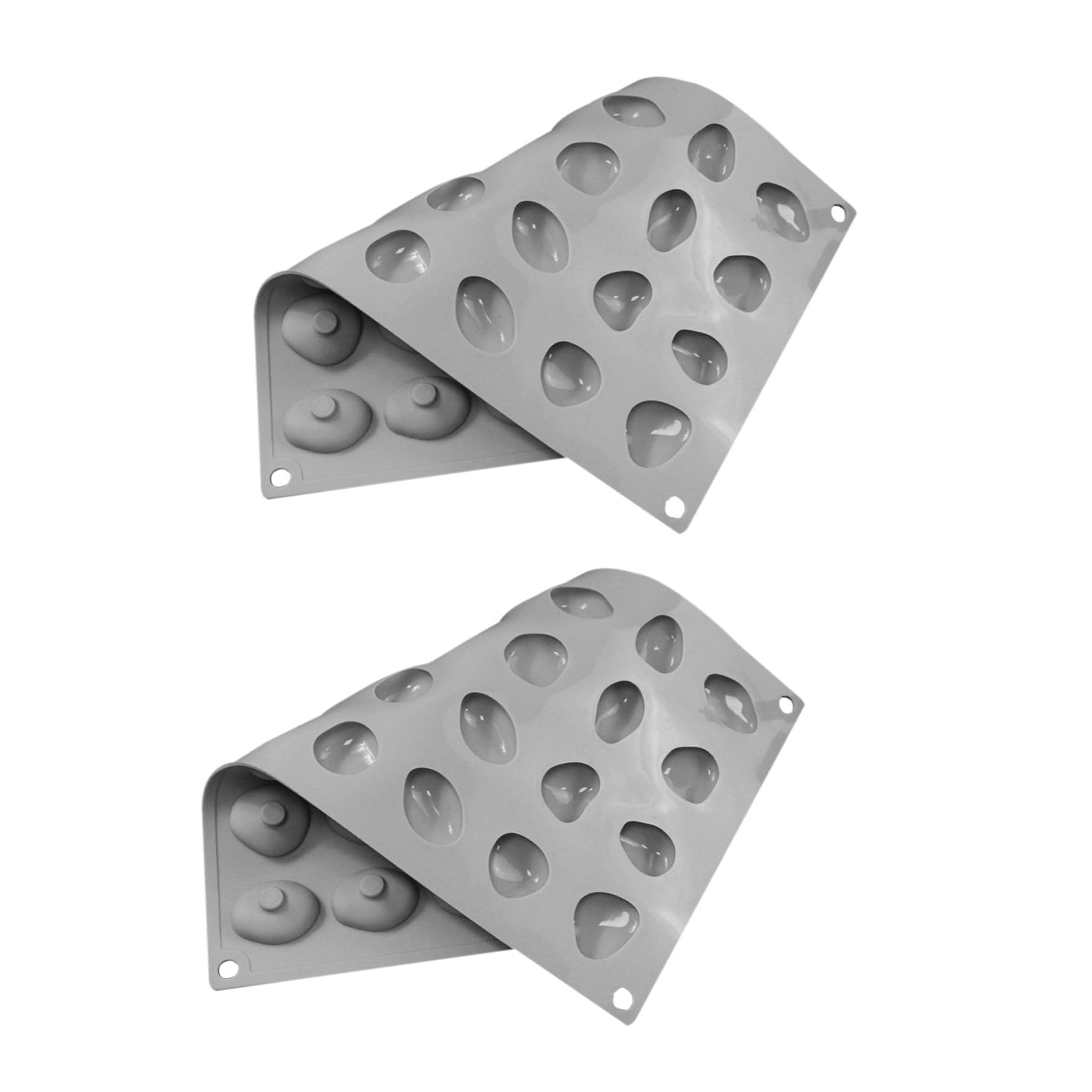 GANAZONO 2 Pezzi Stampo in Silicone Creativo 28 Cavità a Forma di Ciottolo per Cioccolato e Dolci, Flessibile e Versatile per Preparazioni da Forno e Decorazioni Festive