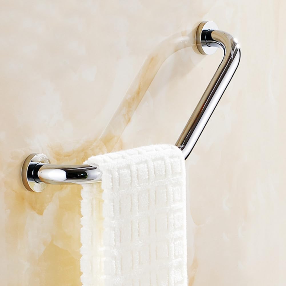 Maniglione Curvo per Doccia 46 Cm Maniglia per Vasca da Bagno in Acciaio Inox Maniglia a Parete Maniglia per Doccia Maniglia di Sicurezza Maniglia Antiscivolo per Bambini Anziani