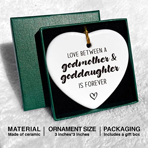 Image of Godmother Ornaments Keepsake Gifts from Goddaughter, Birthday Christmas Mother's Day Plaque Sign Gifts for Godmother, Forever