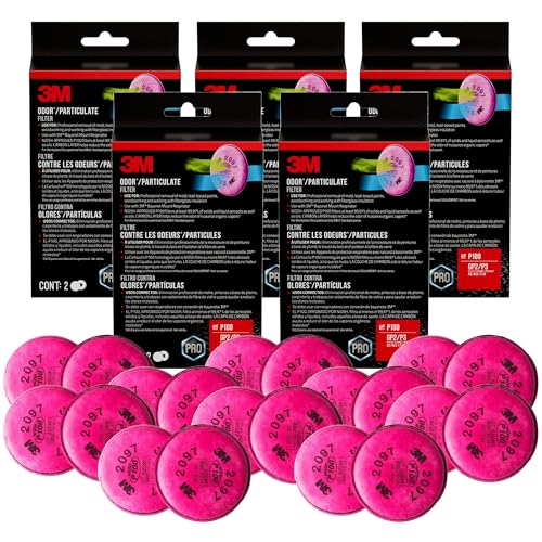 3M Performance P100 Particulate + Odor Filters 2 Pairs NIOSH-Approved 99.97% Filtration Efficiency Against Solids & Liquid Aerosols Use with 3M 6000 6500 & 7500 Series (2097P2-DC) 5-Pack