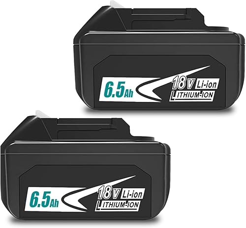 Paquete de 2 baterías de alta capacidad de 18 V 6.5 Ah para Makita 18 V, 6 Ah, 5 Ah, 4 Ah, 3 Ah, batería BL1850B BL1850B BL1815 BL1830B BL1835