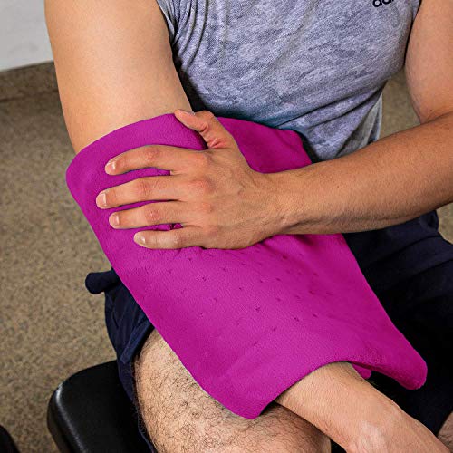 Cure Choice Large Electric Heating Pad for Back Pain Relief + Storage Pouch, Ultra Soft 12"x24" Heating pad for Muscle Cramps - Heated Pad with Adjustable Temperature Settings (Magenta) - Thumbnail 4