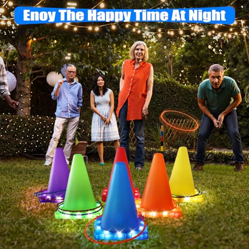 VATOS Light Up Bean Bag Toss Garden Game Toys for Kids, 3 In 1 Ball & Ring & Bean Bag Toss Game Play Set - Image 2