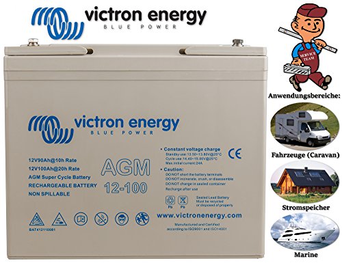Victron Energy - Batterie 100Ah 12V AGM Super Cycle Victron Energy Photovoltaïque Nautique - BAT412110081