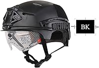 Vista 2 de EMERSONGEAR Cascos tácticos con gafas protectoras, montaje en riel, cubierta NVG, protección militar, Airsoft, paintball, casco rápido