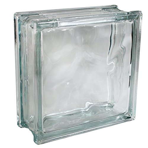 Fuchs Design Bloque de Vidrio de decoración 'Craft Block' con Apertura y Ranura para Monedas - excelente como una Caja de Dinero, decoración para el hogar, florero o Regalo de Dinero  Nube Brillante