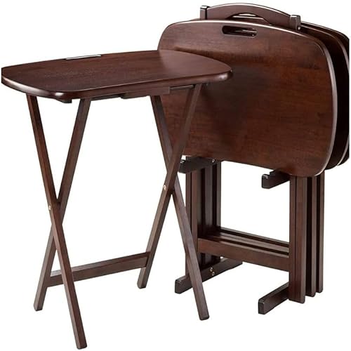 Mesas rectangulares de madera plegables y ligeras para TV, bandeja de aperitivos de 22.83 pulgadas de ancho x 25.79 pulgadas de alto x 15.67