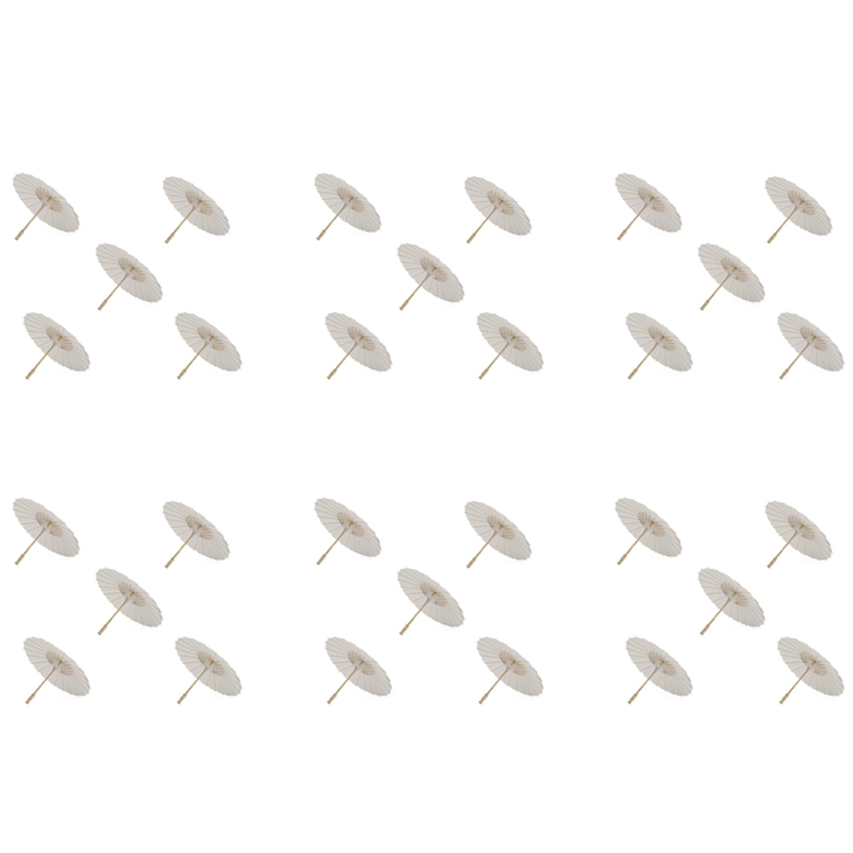 Hndhbfgrt 30PCS Paper Parasol 60Cm Beach Umbrella White DIY Umbrella Photography Props for Baby Shower Party Wedding
