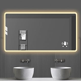 Specchio Da Bagno Intelligente Multifunzionale,700mm X 900mm Montaggio A Parete Con Luce Led Specchio Da Bagno Intelligente,Schermo Tattile Lcd Intelligente,Con Bluetooth,Accendi La Musica Più Felice