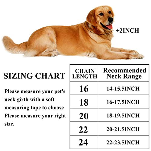 Fasdecon Gold Dog Chain Collar Diamond Cuban Collar Walking Metal Chain Collar With Design Secure Buckle Dog Collars For Medium Large Dogs (18Inch, Pink-Silver) #TOP2