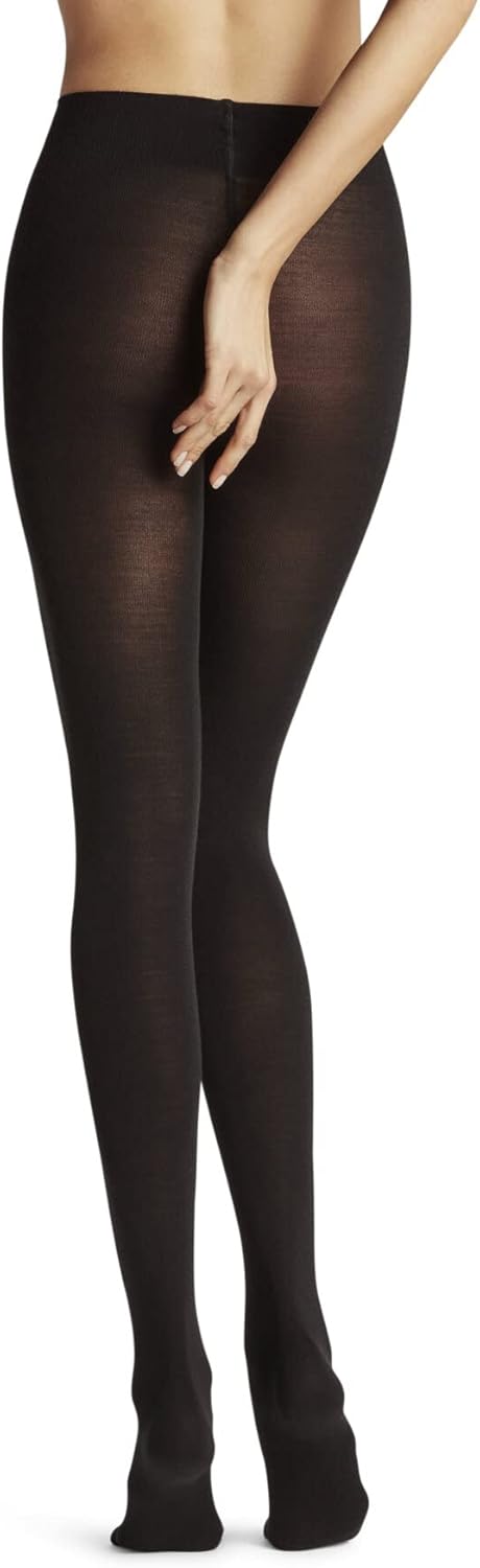 FALKE Women's Softmerino Tights, Thick Warm Breathable, Merino Wool Cotton, Trendy Casual or Dress Stockings, Black (Black 3009), S-M, 1 Pair - Image 2