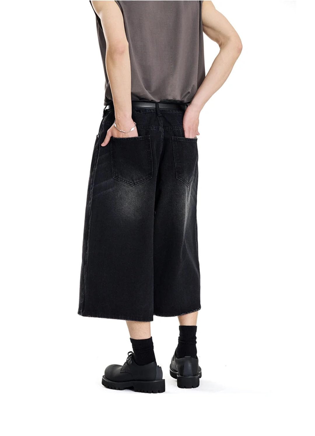 Damskie dżinsy w stylu vintage z wysokim stanem na co dzień luźne szorty z szerokimi nogawkami Street Denim szorty