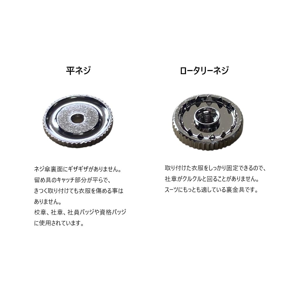 Amazon.co.jp: バッジの留め具 裏ネジ 『ロータリーネジ(特ネジ)・平