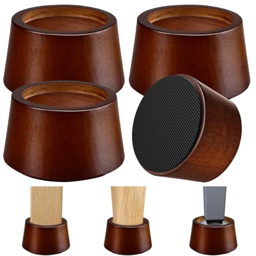 KOIKEY Bed Risers, 2 Inch Wooden Furniture Risers 4 Pack | Heavy duty wooden lifts with non-slip pads for beds, sofas, desks and tables, creating extra height and space
