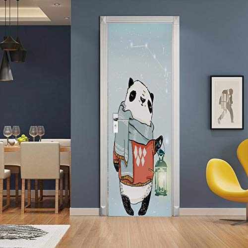 Poster porte autocollant 73x205 cm decoration murale panda - 3