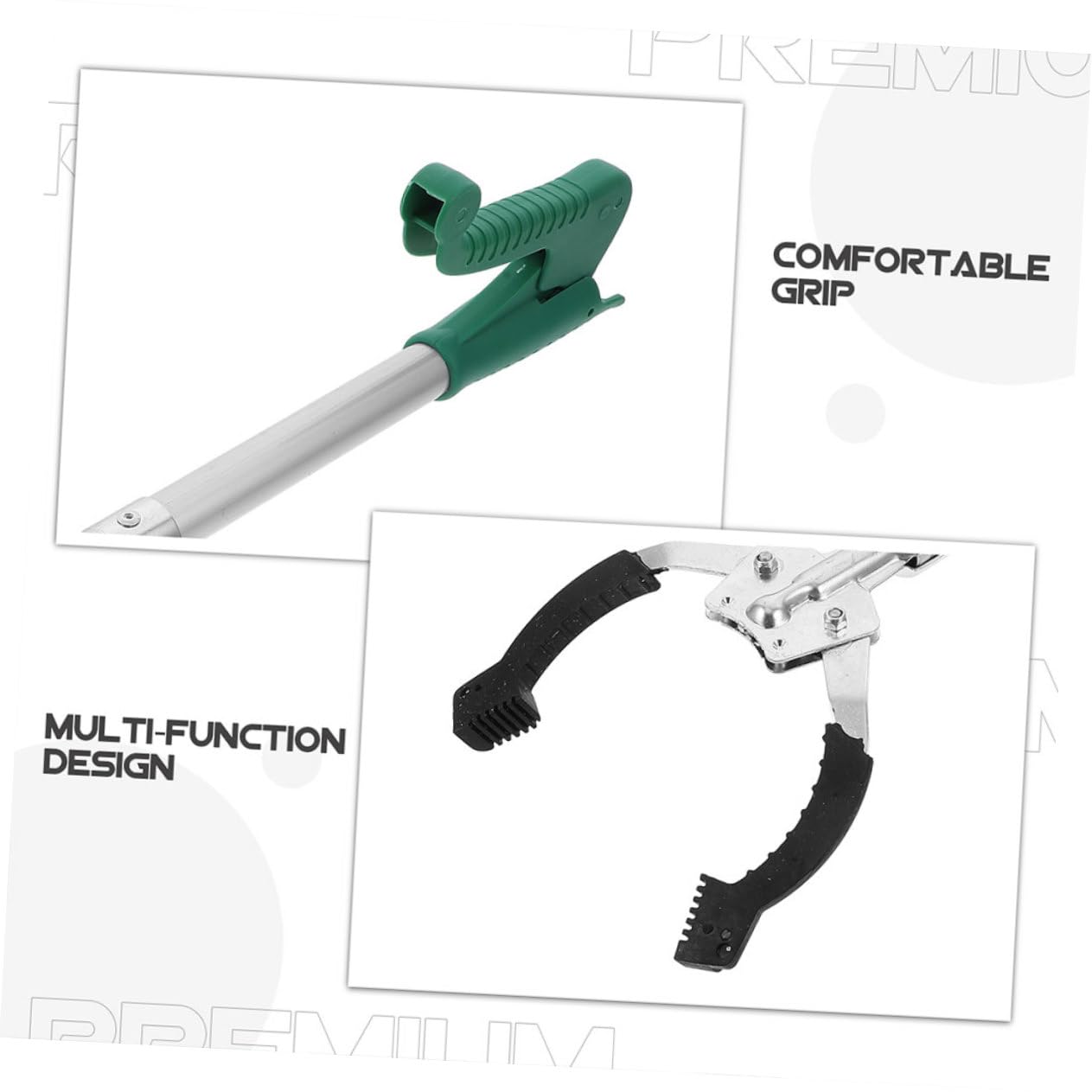Mikinona 2 Stück Müllgreifer Greifzange 40cm Kunststoff Langarmgreifer mit Ergonomischem Griff für Senioren Müllaufnahme Haushalt Müllsammler