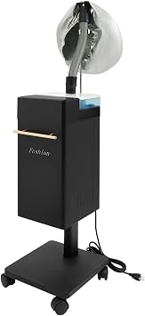Multifunctional Nano Hair Steamer, Professional Standing Hair Steamer, Hair Dyeing Machine with Wheels for Home, Hair Salon. Black