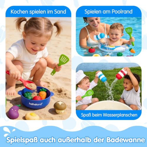 Hahaland Badewannenspielzeug Kochset 15 Stück,Warmwasser-Farbwechsel – Ansicht 6