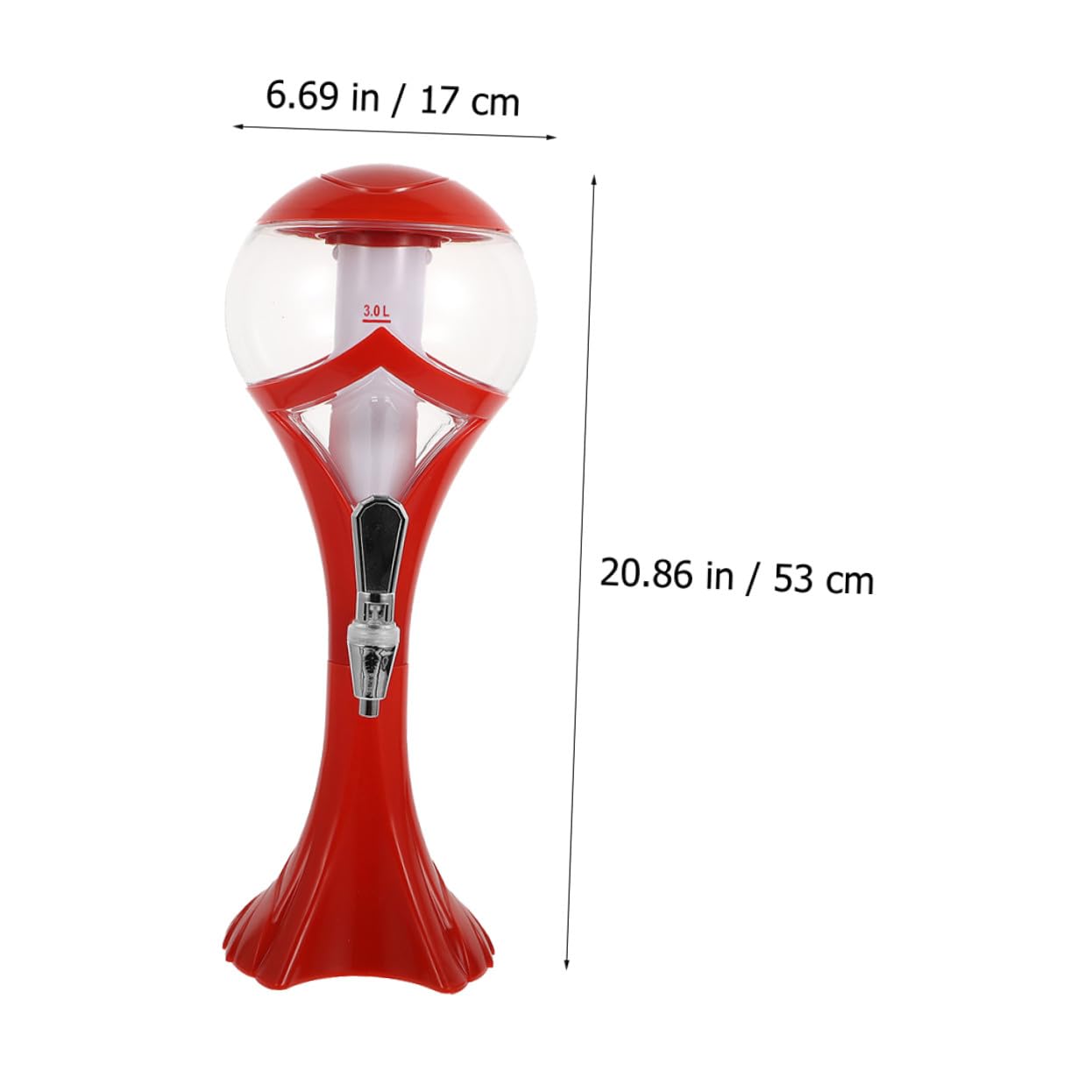 Distributeur de Boissons Lumineux 3,0l de Glaçon Robinet, Plastique Résistant, Refroidisseur Intégré, pour Fêtes et Bar à Domicile, Usage Extérieur et Intérieur