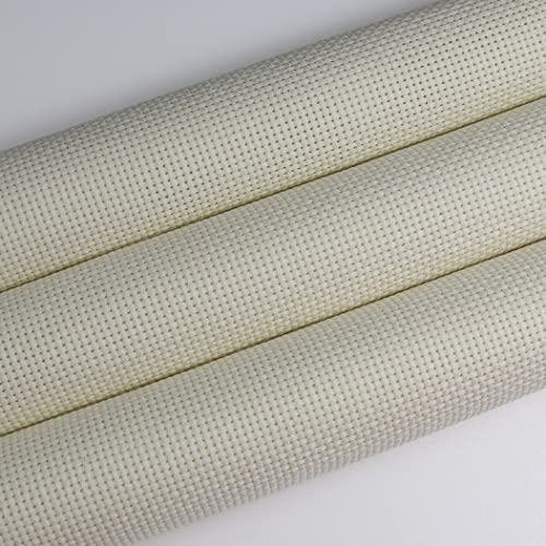 Image of KCS 3 pc of 15 inch x 18 inch Counted Cross Stitch Cotton Aida Cloth Needlework Fabric,11CT,Cream