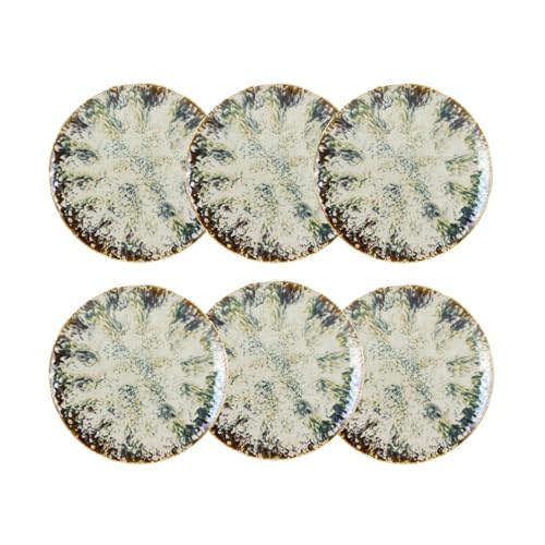 NOVASTYL - Lot 6 assiettes plates maka 27cm en porcelaine - 2614627