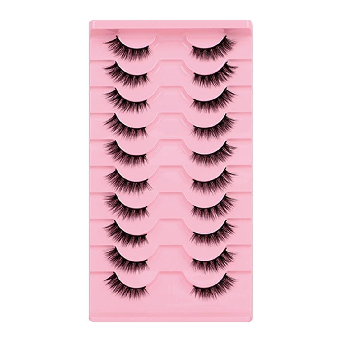 Ciglia finte 10 paia di mezze ciglia finte ciglia naturali cat eye mezze ciglia 3D ciglia ad angolo cat eye
