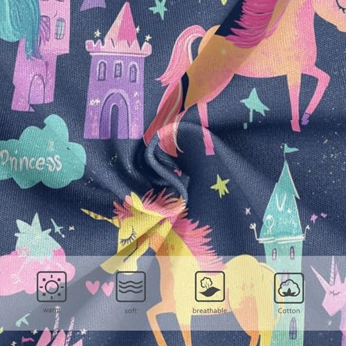 Wusikd Unicorns Stars Girls' Underwear Cotton Castles Girls Briefs Soft Toddler Underwear 2T3