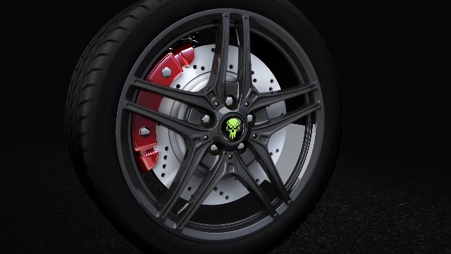 Biomar Labs Nabenkappen 60mm - Universal Radkappen Schwarz/Silber/Rot Für Auto Felgen