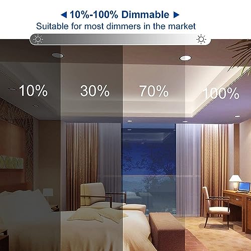 Image of 20-Pack BR20 LED Bulb 5000K Daylight White 7W 50W 60W Equivalent 750LM Dimmable E26 Base Indoor Flood Light Bulbs for Recessed Can Ceiling Lighting