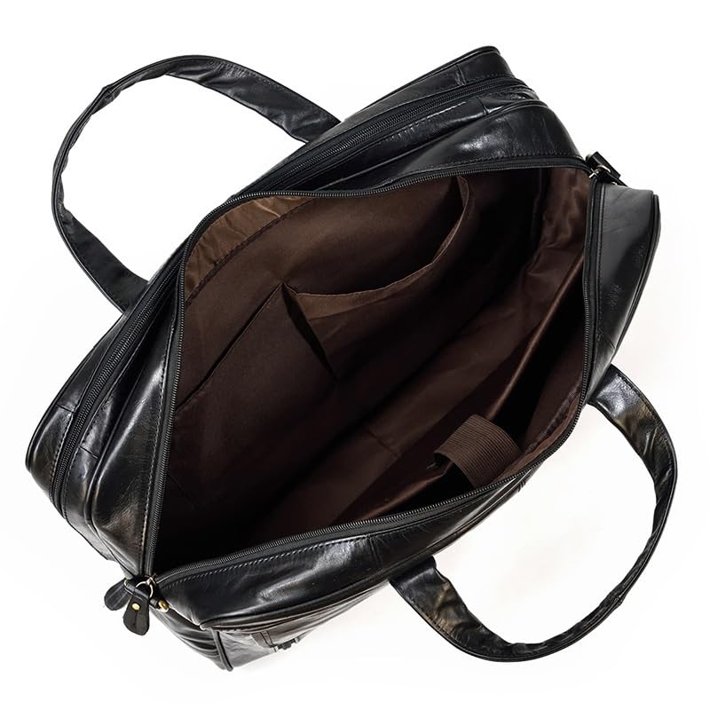 PTEXTU Men's Leather Briefcase Retro Business Tote Top Layer Cowhide Single Shoulder Crossbody Bag Computer Bag4