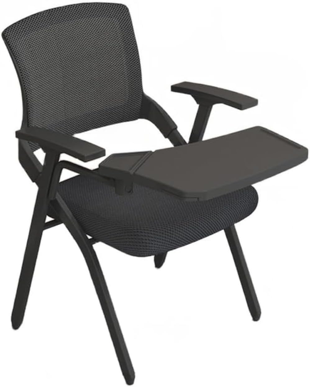 ミーティングチェア 折りたたみ テーブル付き オフィスチェア 事務 椅子テーブル一体型 軽量 持ち運び 肘掛け クッション パイプ椅