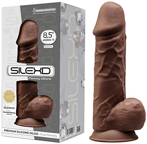 Gode Réaliste Double Densité SILEXD Marron N° 4 Grand Format