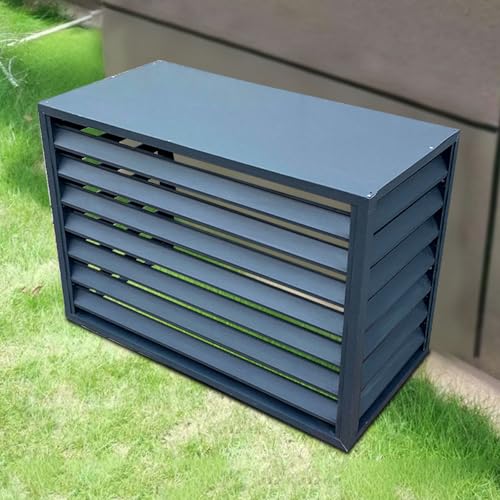 Paneles de valla de privacidad para exteriores, cubierta de aire acondicionado, pantalla de aluminio para aire acondicionado, caja de basura perfecta para balcón y pared (gris, 100 x 50 x 70 cm)