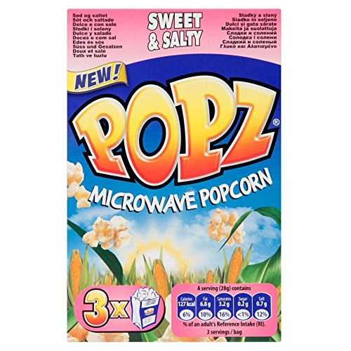 Popz Microwave Popcorn - Sweet & Salty (3x85g) Popz電子レンジ用ポップコーン - 甘くてしょっぱい( 3X85G )