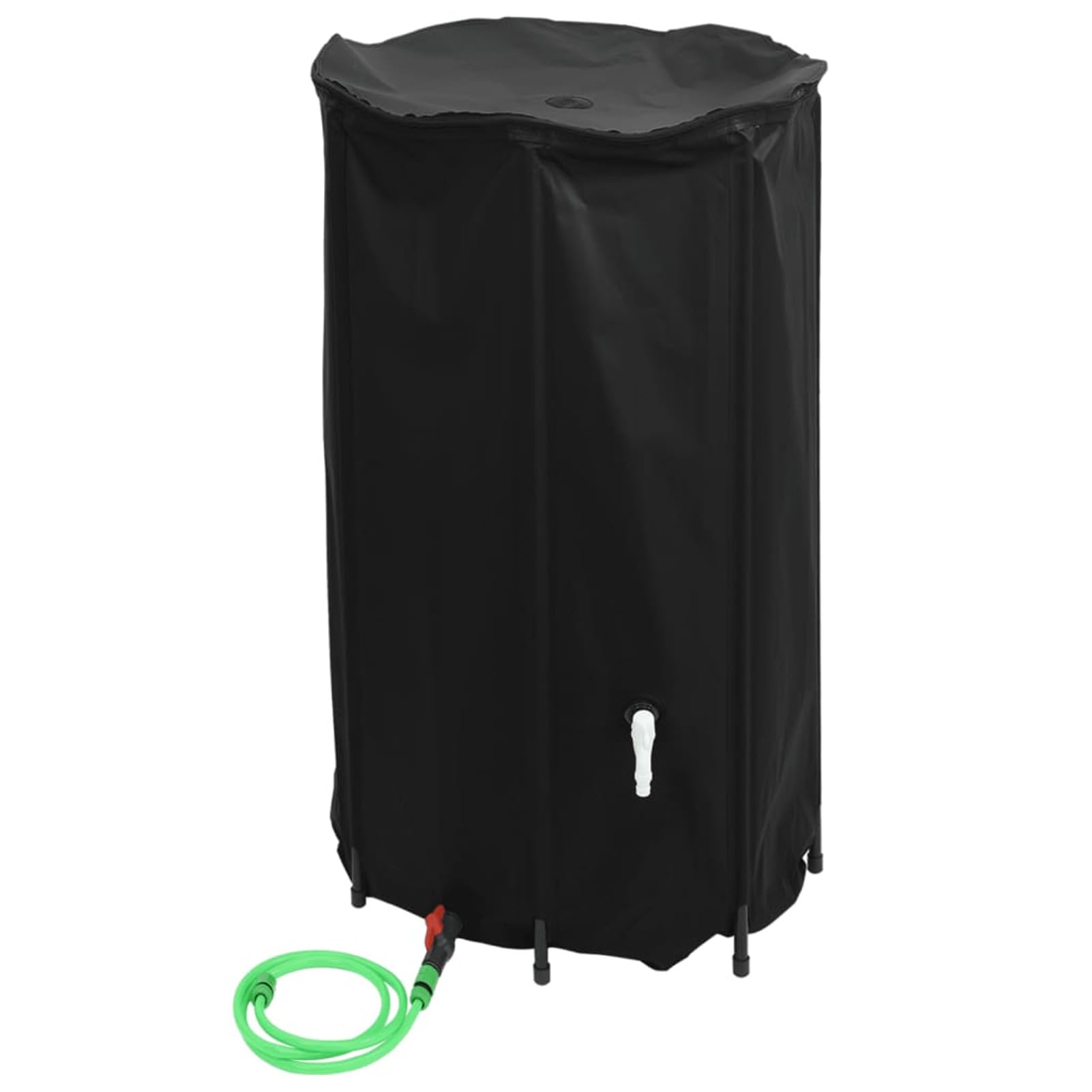 IKAYAA Deposito Agua Lluvia Plegable, Bidón con Grifo, Barril Plegable, Deposito Agua Camper, Fácil Montaje, Recolección Agua Lluvia - 100 litros Negro
