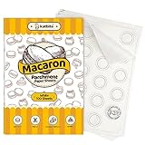 Katbite 100 Macaron Parchment Sheets Template Baking, Cookie Parchment, Printed Circle Baking Stencil for Macaron Cookie, 12x16 In, Non-Stick & Heavy Duty, Pre-cut Paper for Chicken Pizza French Fry