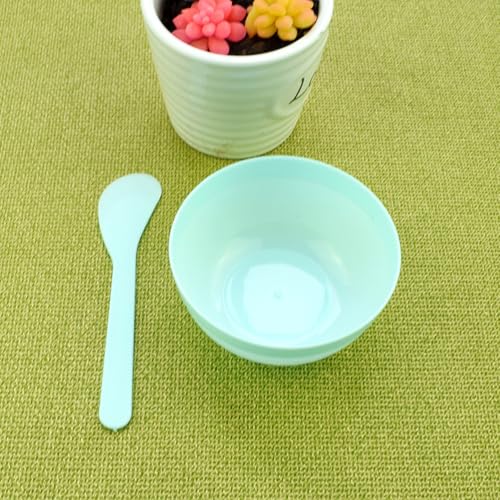 Set de 10 tazones de mezcla de plastico con cucharas miniatura 3