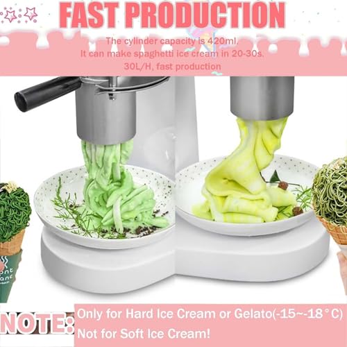 Elektrische Eis- Und Softeismaschine, 30 L/H, Kommerzielle Spaghetti-Eis-Nudelpresse, Italienische Gelato-Maschine Mit 4 Verschiedenen Edelstahlformen,White – Bild 4