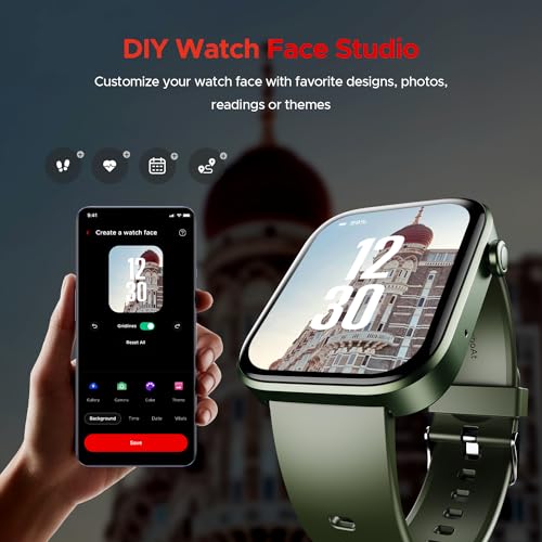 Image of Boat Storm Call 3 w /TBT Navigation, Daily Activity Tracker, DIY Watch Face Studio,700+ Active Modes, 1.83 inch (4.6 cm) HD Display Fitness Smart Watch for Men & Women(Olive Green)