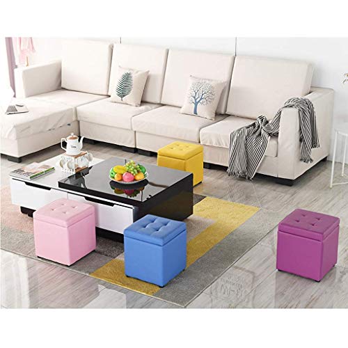 Repose-pieds de rangement compact jaune contre le désordre