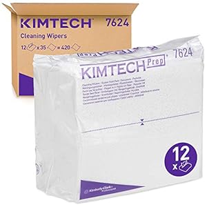Kimtech 7624 procesdoekjes, 12 verpakkingen x 35 kwart gevouwen doeken, blauw