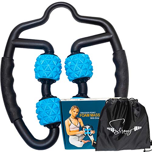 Foam Roller Deep Tissue Massager | Fascia Blaster Myofascial Massage Tools with Drawstring Gym Bag | Muscle Roller for Legs | Fit Roller Pro, High Density Foam Trigger Point Leg Circulation Massager