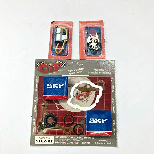  KIT RESTAURO MOTORE CON PARAOLIO CUSCINETTI GUARNIZIONI PUNTINE CONDENSATORE PER CIAO SI BRAVO BOXER