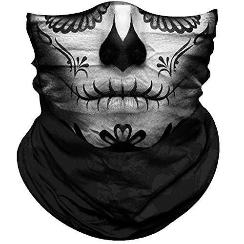 Obacle Skull Face Mask Half for Dust Wind Sun Protection Seamless 3D Tube