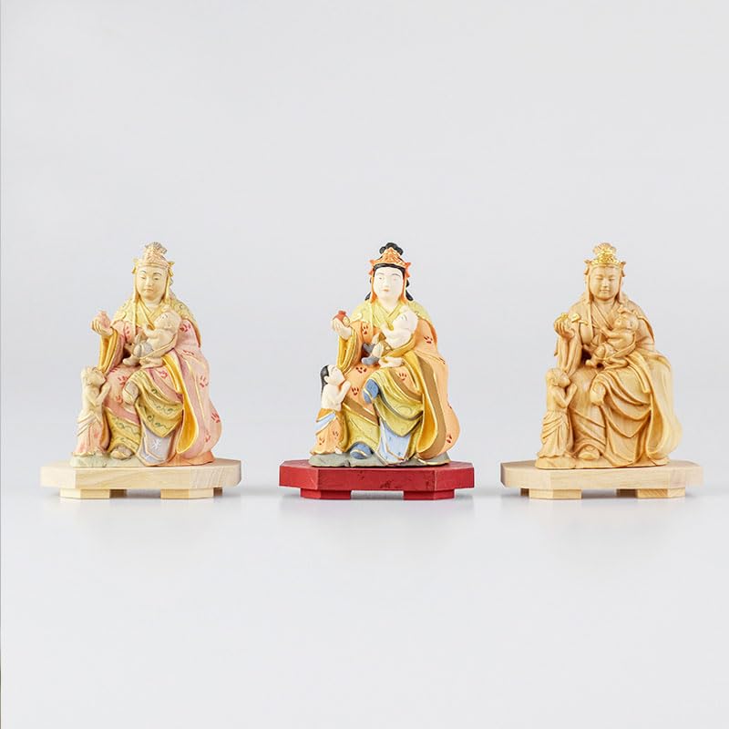 Amazon｜木彫りの仏像【鬼子母神】柘植 金泥仕様 安産成就 安産