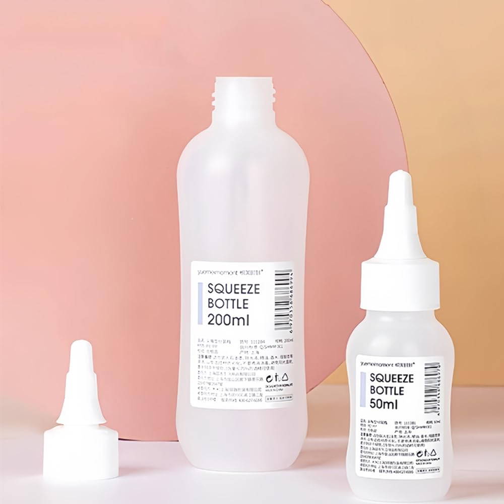 Leere Kunststoffflaschen für Kontaktlinsen, Lotion, Pflegelösung, Flüssigkeitsflaschen mit Drehverschluss für ätherisches Öl, nachfüllbar, tragbar, Reisebehälter, 50 Stück (200 ml)