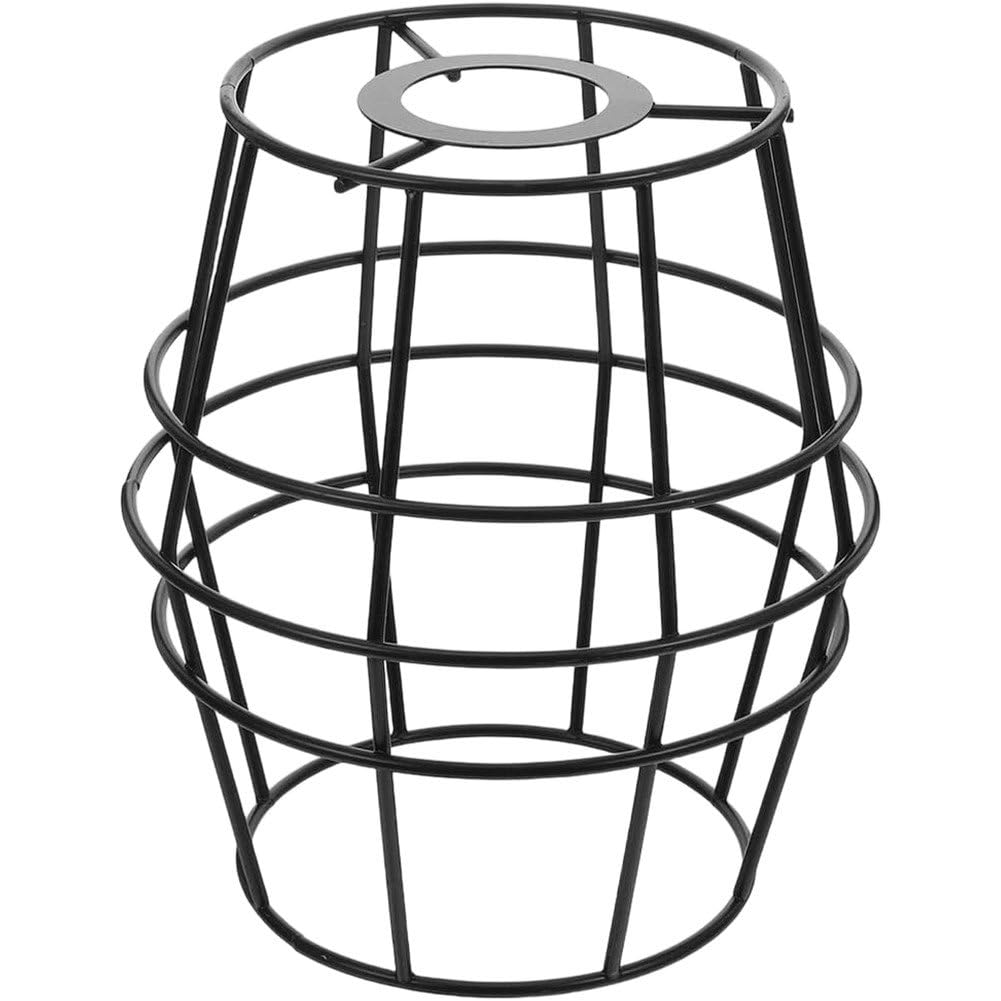 Abat-jour suspendu en cage métallique noire style industriel vintage pour plafonnier